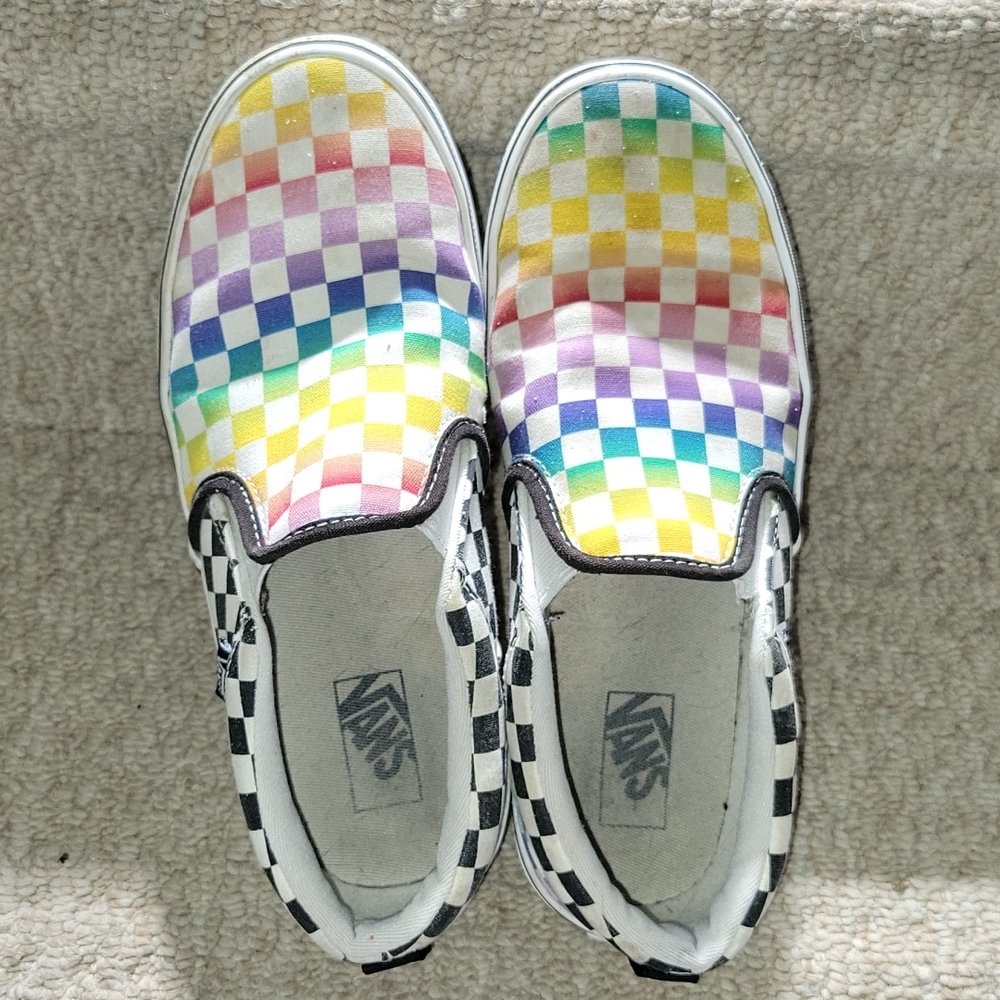 Vans rainbow checked shoes